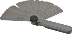 Starrett - 26 Piece, 0.0015 to 0.025" Thick, Parallel Feeler Gage Set - 3-1/32" Leaf Length, 1/2" Wide, Tempered Steel - Americas Industrial Supply