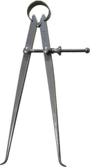 Starrett - 8 Inch Leg, Spring Joint, Steel, Polished, Inside Caliper - 8 Inch Max Measurement, 200mm Max Measurement, Flat Leg - Americas Industrial Supply