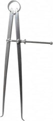 Starrett - 12 Inch Leg, Spring Joint, Steel, Polished, Inside Caliper - 12 Inch Max Measurement, 300mm Max Measurement, Flat Leg - Americas Industrial Supply
