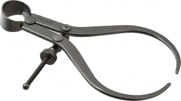 Starrett - 4 Inch Leg, Spring Joint, Steel, Polished, Outside Caliper - 4 Inch Max Measurement, 100mm Max Measurement, Flat Leg - Americas Industrial Supply