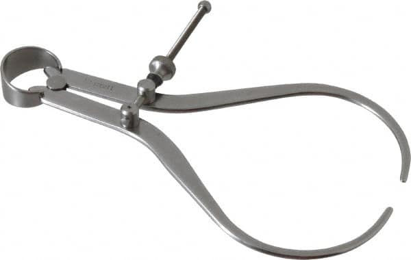 Starrett - 6 Inch Leg, Spring Joint, Steel, Polished, Outside Caliper - 6 Inch Max Measurement, 150mm Max Measurement, Flat Leg - Americas Industrial Supply