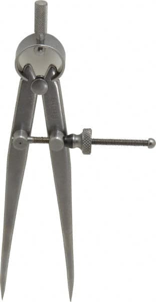 Starrett - 4 Inch Leg, Spring Joint, Steel, Polished, Divider - 4 Inch Max Measurement, 100mm Max Measurement, Flat Leg - Americas Industrial Supply