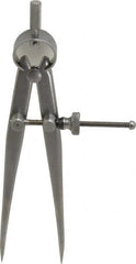 Starrett - 4 Inch Leg, Spring Joint, Steel, Polished, Divider - 4 Inch Max Measurement, 100mm Max Measurement, Flat Leg - Americas Industrial Supply