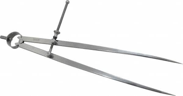 Starrett - 12 Inch Leg, Spring Joint, Steel, Polished, Divider - 12 Inch Max Measurement, 300mm Max Measurement, Flat Leg - Americas Industrial Supply