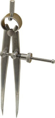 Starrett - 4 Inch Leg, Spring Joint, Steel, Polished, Divider - 4 Inch Max Measurement, 100mm Max Measurement, Flat Leg with Quick Nut Adjustment - Americas Industrial Supply