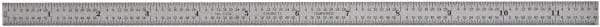 Starrett - 11-3/4" Long, 1/64, 1/32" and 0.5, 1mm Graduation, Flexible Steel Rule - English/Metric Graduation Style, 1/2" Wide, Silver, Satin Chrome Finish - Americas Industrial Supply