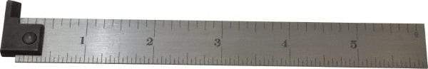 Starrett - 6" Long, 1/64, 1/32, 1/16, 1/8" Graduation, Rigid Spring Steel Rule - 4R Graduation Style, 3/4" Wide, Silver - Americas Industrial Supply