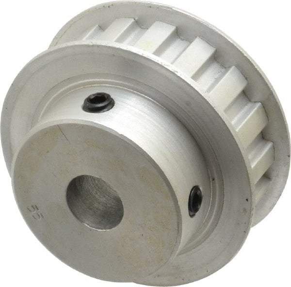 Power Drive - 17 Tooth, 1/2" Inside x 2" Outside Diam, Hub & Flange Timing Belt Pulley - 1/2" Belt Width, 2.029" Pitch Diam, 0.719" Face Width, Aluminum - Americas Industrial Supply