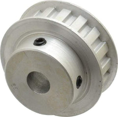 Power Drive - 17 Tooth, 1/2" Inside x 2" Outside Diam, Hub & Flange Timing Belt Pulley - 1/2" Belt Width, 2.029" Pitch Diam, 0.719" Face Width, Aluminum - Americas Industrial Supply