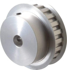 Power Drive - 22 Tooth, 1/2" Inside x 2.596" Outside Diam, Hub & Flange Timing Belt Pulley - 1/2" Belt Width, 2.626" Pitch Diam, 3/4" Face Width, Aluminum - Americas Industrial Supply