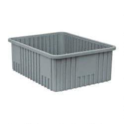 Quantum Storage - 100 Lb Load Capacity Gray Polypropylene Dividable Container - Stacking, 22-1/2" Long x 17-1/2" Wide x 8" High - Americas Industrial Supply