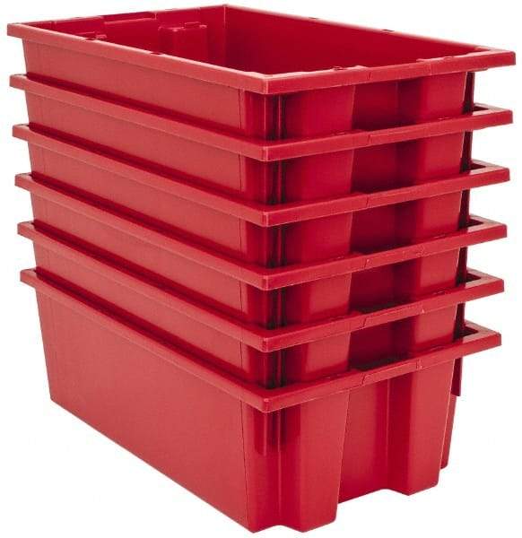 Quantum Storage - 75 Lb Load Capacity Red Polyethylene Tote Container - Stacking, Nesting, 18" Long x 11" Wide x 6" High - Americas Industrial Supply