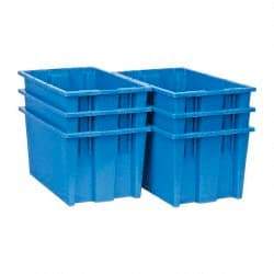 Quantum Storage - 75 Lb Load Capacity Blue Polyethylene Tote Container - Stacking, Nesting, 18" Long x 11" Wide x 9" High - Americas Industrial Supply