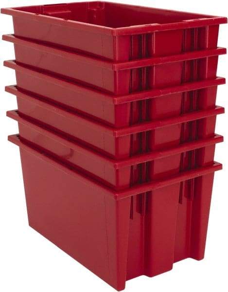 Quantum Storage - 75 Lb Load Capacity Red Polyethylene Tote Container - Stacking, Nesting, 18" Long x 11" Wide x 9" High - Americas Industrial Supply