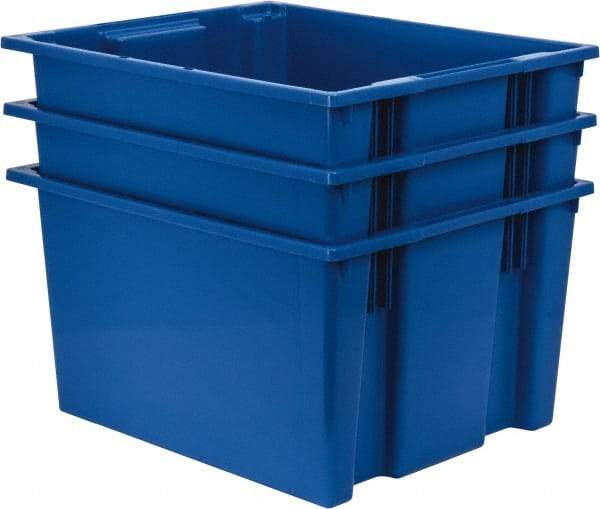 Quantum Storage - 100 Lb Load Capacity Blue Polyethylene Tote Container - Stacking, Nesting, 23-1/2" Long x 19-1/2" Wide x 13" High - Americas Industrial Supply