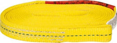 Lift-All - 10' Long x 1" Wide, 3,200 Lb Vertical Capacity, 1 Ply, Polyester Web Sling - 2,500 Lb Choker Capacity, Yellow - Americas Industrial Supply