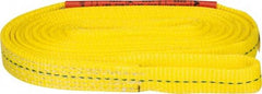 Lift-All - 12' Long x 1" Wide, 3,200 Lb Vertical Capacity, 1 Ply, Polyester Web Sling - 2,500 Lb Choker Capacity, Yellow - Americas Industrial Supply