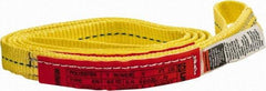 Lift-All - 4' Long x 1" Wide, 3,200 Lb Vertical Capacity, 1 Ply, Polyester Web Sling - 2,500 Lb Choker Capacity, Yellow - Americas Industrial Supply