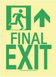 NMC - Final Exit, Plastic Exit Sign - 8" Wide x 11" High, Glow-in-the-Dark - Americas Industrial Supply