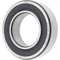SKF - 50mm Bore Diam, 90mm OD, Double Seal Self Aligning Radial Ball Bearing - 23mm Wide, 2 Rows, Round Bore, 2,520 Lb Static Capacity, 7,600 Lb Dynamic Capacity - Americas Industrial Supply