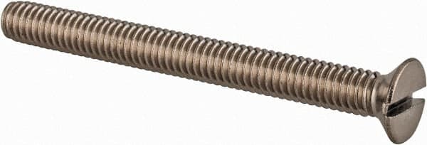 Value Collection - M4x0.70 Metric Coarse, 40mm OAL Slotted Drive Machine Screw - Flat Head, Grade 18-8 & A2 Stainless Steel, Uncoated, Without Washer - Americas Industrial Supply