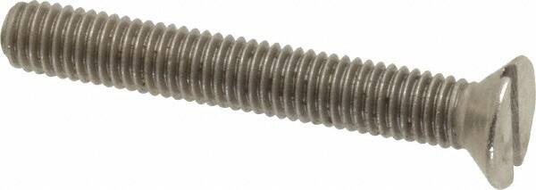 Value Collection - M5x0.80 Metric Coarse, 35mm OAL Slotted Drive Machine Screw - Flat Head, Grade 18-8 & A2 Stainless Steel, Uncoated, Without Washer - Americas Industrial Supply