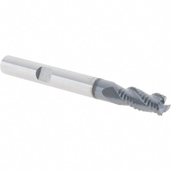 Iscar - 6mm Diam, Fine Pitch, 13mm LOC, 3 Flute Solid Carbide 45° Corner Chamfer Roughing End Mill - TiAlN Finish, 57mm OAL, 6mm Shank Diam, Single End, Centercutting, 38° Helix - Americas Industrial Supply