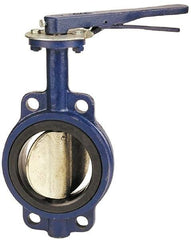 NIBCO - 4" Pipe, Wafer Butterfly Valve - Lever Handle, Cast Iron Body, Buna-N Seat, 200 WOG, Ductile Iron Disc, Stainless Steel Stem - Americas Industrial Supply