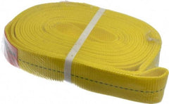 Lift-All - 18' Long x 2" Wide, 9,600 Lb Vertical Capacity, 1 Ply, Polyester Web Sling - 7,700 Lb Choker Capacity, Yellow - Americas Industrial Supply