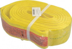 Lift-All - 12' Long x 3" Wide, 8,600 Lb Vertical Capacity, 1 Ply, Polyester Web Sling - 6,900 Lb Choker Capacity, Yellow - Americas Industrial Supply