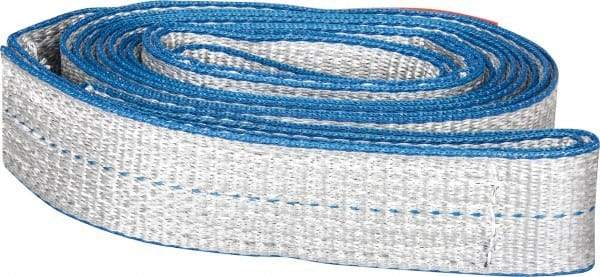 Lift-All - 14' Long x 2" Wide, 3,200 Lb Vertical Capacity, 1 Ply, Polyester Web Sling - 2,500 Lb Choker Capacity, Silver (Color) - Americas Industrial Supply