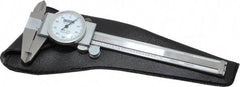 Fowler - 0" to 4" Range, 0.001" Graduation, 0.1" per Revolution, Dial Caliper - White Face, 1-3/16" Jaw Length - Americas Industrial Supply