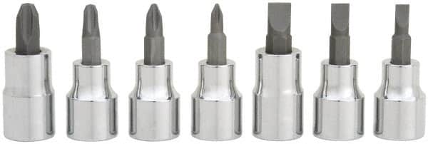 Blackhawk by Proto - 7 Piece, 3/8" Drive Screwdriver Bit Socket Set - #2 to #4 Phillips - Americas Industrial Supply