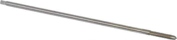 Hertel - 8-32 UNC, 4 Flute Plug Hand Pulley Tap - High Speed Steel, Bright Finish, H3 Thread Limit, 6" OAL, 0.168" Shank Diam - Americas Industrial Supply
