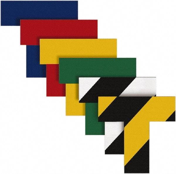 NMC - Black & Yellow Striped Vinyl Die Cut Shape Angles - 2" Wide x 0.02" Thick, General Traffic - Americas Industrial Supply