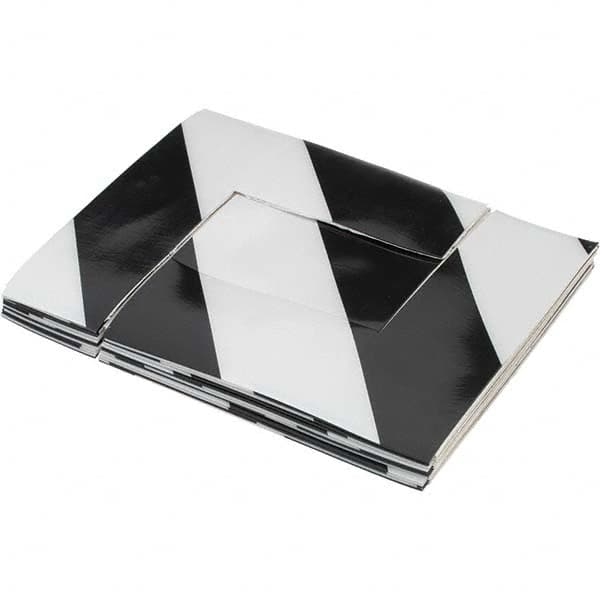 NMC - Black & White Striped Vinyl Die Cut Shape Angles - 2" Wide x 0.02" Thick, General Traffic - Americas Industrial Supply