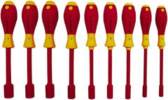 Wiha - 9 Piece 3/16 to 5/8" Insulated Nutdriver Set - Cushion Grip Handle - Americas Industrial Supply