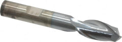Cleveland - 7/16", 13/16" LOC, 3/8" Shank Diam, 2-11/16" OAL, 2 Flute, Cobalt Square End Mill - Single End, TiCN Finish, Spiral Flute, 30° Helix, Centercutting, Right Hand Cut, Right Hand Flute, Series HGC-2 - Americas Industrial Supply