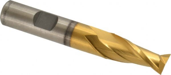 Cleveland - 31/64", 13/16" LOC, 1/2" Shank Diam, 3-1/4" OAL, 2 Flute, High Speed Steel Square End Mill - Americas Industrial Supply