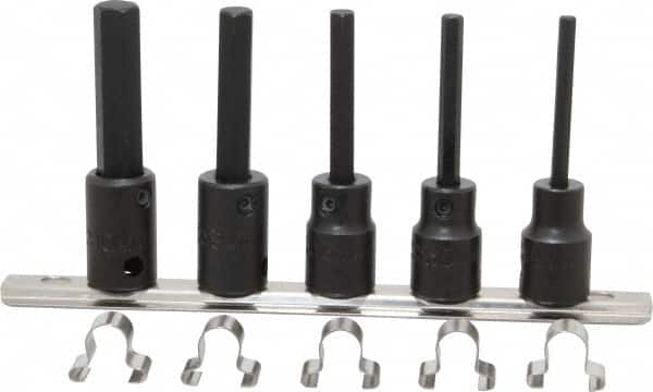 Proto - 5 Piece 3/8" Drive Metric Impact Hex Bit Socket Set - 4 to 10mm Hex - Americas Industrial Supply
