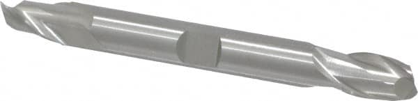 Cleveland - 3/8", 9/16" LOC, 3/8" Shank Diam, 3-1/2" OAL, 2 Flute, Cobalt Square End Mill - Double End, Uncoated, Spiral Flute, 30° Helix, Centercutting, Right Hand Cut, Right Hand Flute, Series HDC-2 - Americas Industrial Supply