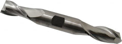 Cleveland - 11/16", 1-5/16" LOC, 3/4" Shank Diam, 5-5/8" OAL, 2 Flute, Cobalt Square End Mill - Double End, Uncoated, Spiral Flute, 30° Helix, Centercutting, Right Hand Cut, Right Hand Flute, Series HDC-2 - Americas Industrial Supply
