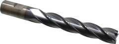 Cleveland - 3/4", 4" LOC, 3/4" Shank Diam, 6-1/4" OAL, 4 Flute, Cobalt Square End Mill - Single End, TiCN Finish, Spiral Flute, 30° Helix, Centercutting, Right Hand Cut, Right Hand Flute, Series HGC-4C - Americas Industrial Supply