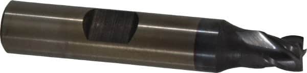 Cleveland - 1/4", 1/4" LOC, 3/8" Shank Diam, 2-1/16" OAL, 4 Flute, Powdered Metal Square End Mill - Single End, TiCN Finish, Spiral Flute, 37° Helix, Centercutting, Right Hand Cut, Right Hand Flute, Series PM-4 - Americas Industrial Supply