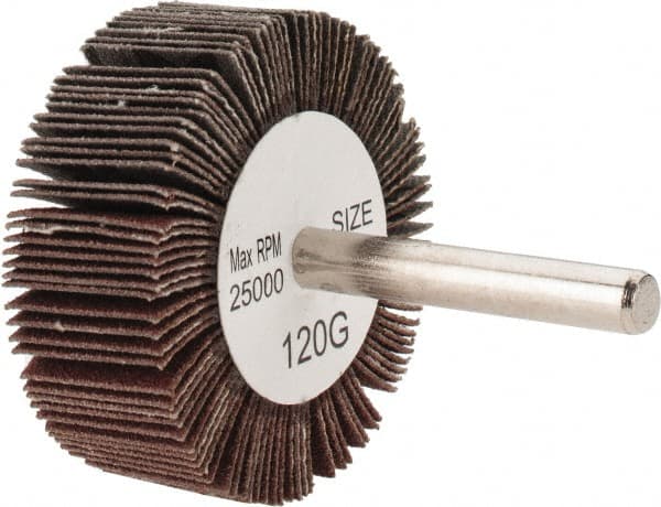 Tru-Maxx - 2" Diam x 3/4" Face Width, Fine Aluminum Oxide Coated Mounted Flap Wheel - Americas Industrial Supply