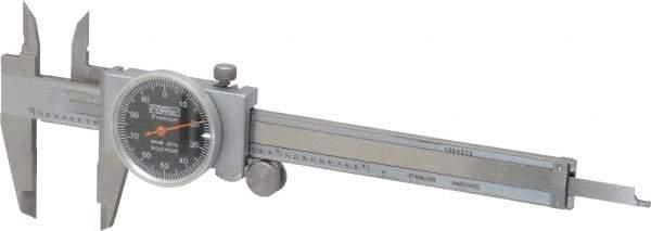 Fowler - 0" to 4" Range, 0.001" Graduation, 0.1" per Revolution, Dial Caliper - Black Face, 1.18" Jaw Length - Americas Industrial Supply