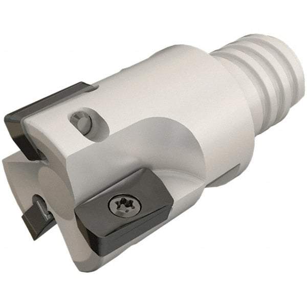 Iscar - 1/2" Cut Diam, 0.303" Max Depth of Cut, 0.65" OAL, Indexable Square Shoulder End Mill - HP ANKT 0702.. Inserts, T08 Modular Connection, 90° Lead Angle, Series Heliplus, Multimaster - Americas Industrial Supply