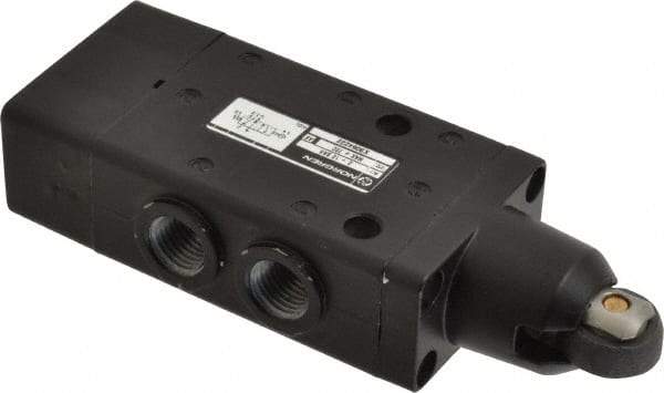 Norgren - 0.98 CV Rate, 1/4" NPT Inlet 5/2 Super Mechanical Valve - 1/4" NPT Inlet, Packed Spool Valve, Roller Actuator - Americas Industrial Supply