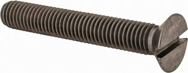 Value Collection - M10x1.50 Metric Coarse, 65mm OAL Slotted Drive Machine Screw - Flat Head, Grade 18-8 & A2 Stainless Steel, Uncoated, Without Washer - Americas Industrial Supply