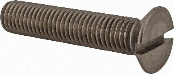 Value Collection - M12x1.75 Metric Coarse, 60mm OAL Slotted Drive Machine Screw - Flat Head, Grade 18-8 & A2 Stainless Steel, Uncoated, Without Washer - Americas Industrial Supply